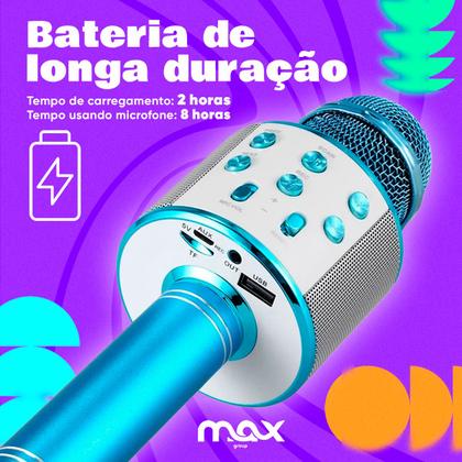 Imagem de Microfone Bluetooth Karaokê Sem Fio Recarregável infantil Repórter - Sem Fio