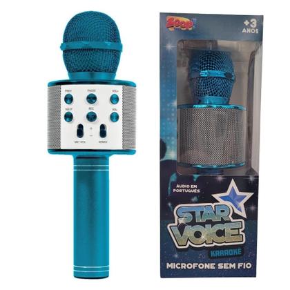 Imagem de Microfone Bluetooth - Star Voice - Azul LUMINUS IMPORTACAO E