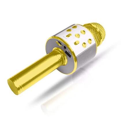 Imagem de Microfone Bluetooth Wster Ws-858 Sem Fio Karaokê - Dourado