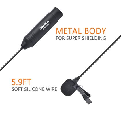 Imagem de Microfone COMICA CVM-V020 XLR Lavalier 1,8 m Phantom Power