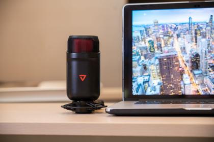 Imagem de Microfone condensador profissional p/ podcast,cardioide,c/ shock Mount,preto