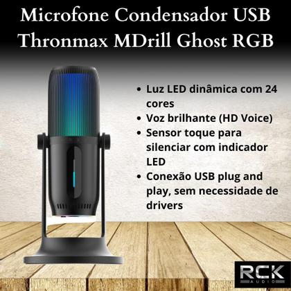 Imagem de Microfone Condensador USB Thronmax MDrill Ghost RGB