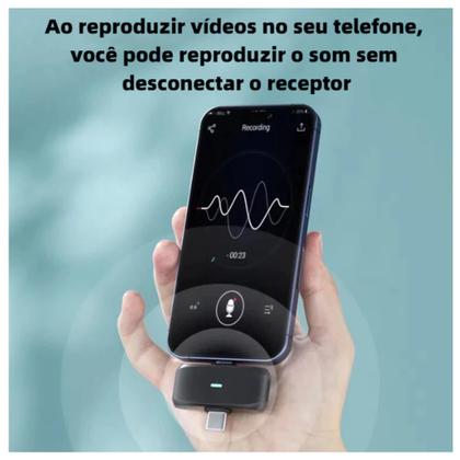 Imagem de Microfone de lapela 2in1 tipo c e lightning a'gold profissional