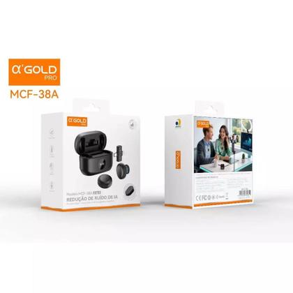 Imagem de Microfone de lapela 2in1 tipo c e lightning a'gold profissional