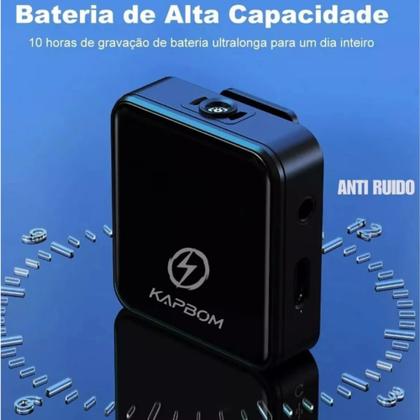 Imagem de Microfone de Lapela Bluetooth Conexão Tipo-C e Lightning
