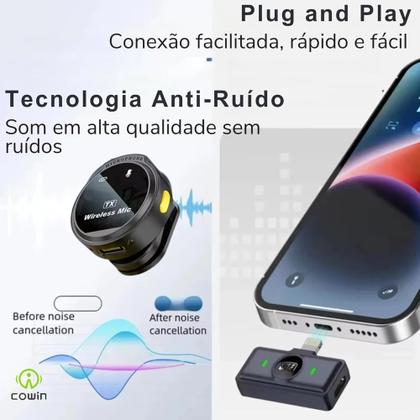 Imagem de Microfone De Lapela Imã Sem Fio Duplo De Alta Qualidade Mini,microfone Lapela Sem Fio Tipo C 2 Em 1