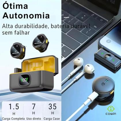 Imagem de Microfone De Lapela Imã Sem Fio Duplo De Alta Qualidade Mini,microfone Lapela Sem Fio Tipo C 2 Em 1