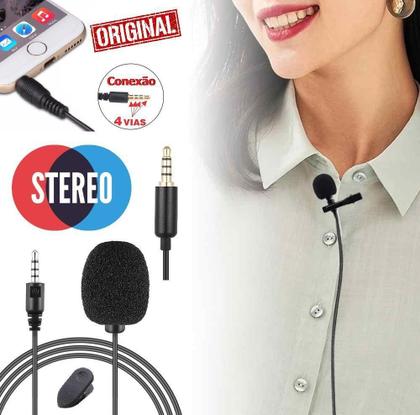 Imagem de Microfone de Lapela Profissional Para Celular Smartphone Iphone Android Universal Stereo Gravação de Vídeos Original P3