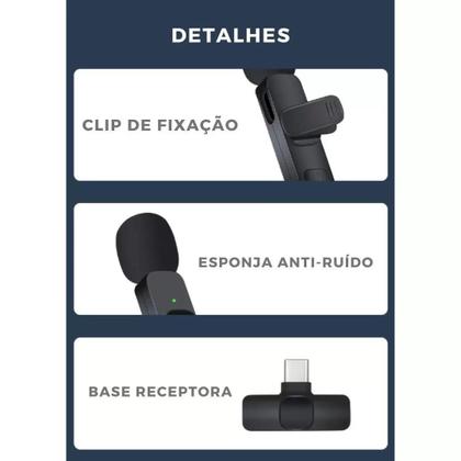 Imagem de Microfone De Lapela S/ Fio Wireless Gravações De Qualidade