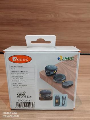 Imagem de Microfone de Lapela Sem Fio Bluetooth Tipo C 20M ONEX MIC-2912