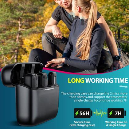 Imagem de Microfone De Lapela Sem Fio Com Case De Carregamento Celular