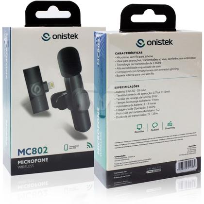 Imagem de Microfone de Lapela sem Fio Conexão Lightning para IOS - ON-MC802