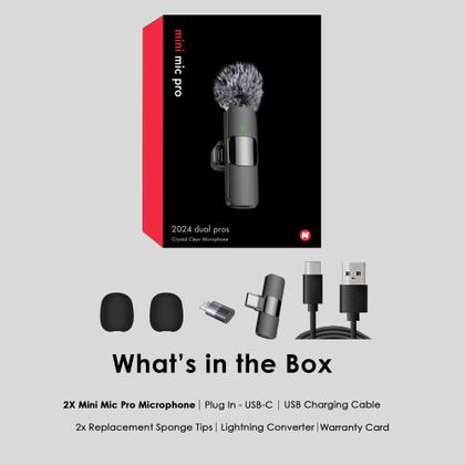 Imagem de Microfone de Lapela Sem Fio Mini Mic Pro 2024 para iPhone