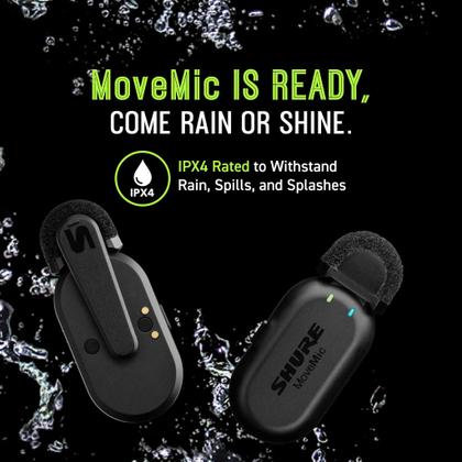 Imagem de Microfone de lapela sem fio Shure MoveMic One para iPhone e Android