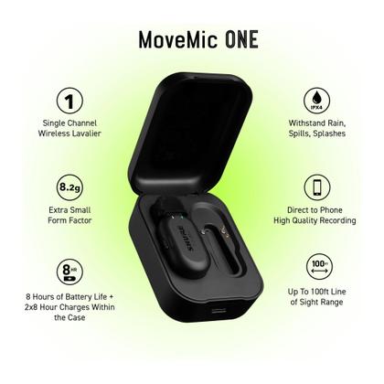 Imagem de Microfone de lapela sem fio Shure MoveMic One para iPhone e Android