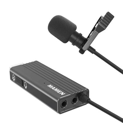 Imagem de Microfone de Lapela USB Mamen MIC-U1 Omnidirecional para Computadores e Notebooks (USB-A)