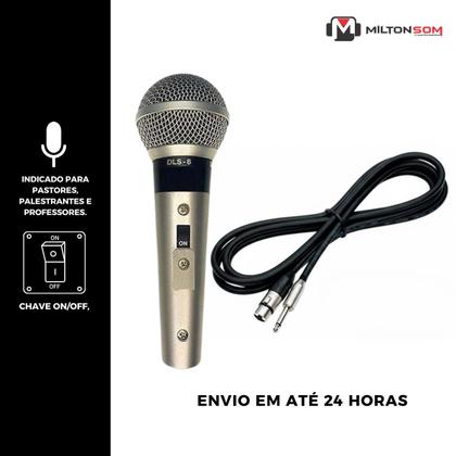 Imagem de Microfone De Mão Dylan Dls-8 C/ Chave On/off Prata Champanhe