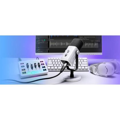 Imagem de Microfone Dinâmico Gamer Fifine Ampligame, RGB, Cardióide, USB-C, Anti-Ruído, Para Streaming, Branco - AM8W