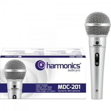 Imagem de Microfone Dinâmico Supercardióide Cabo 4,5m MDC201 Prata HARMONICS