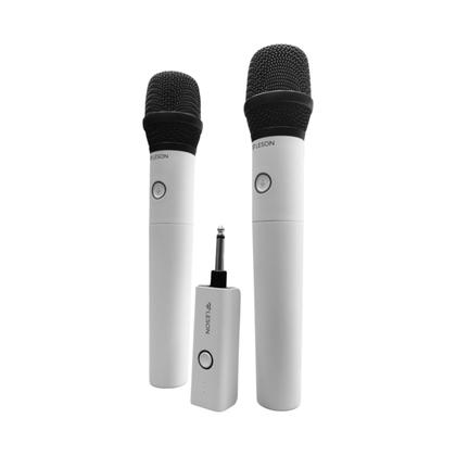 Imagem de Microfone Duplo de Mão Sem Fio AR200 Branco - LESON
