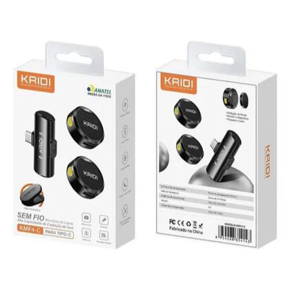 Imagem de Microfone Duplo Kaidi Kmf4-c Wireless Usb-c Para Smartphones Tipo-C