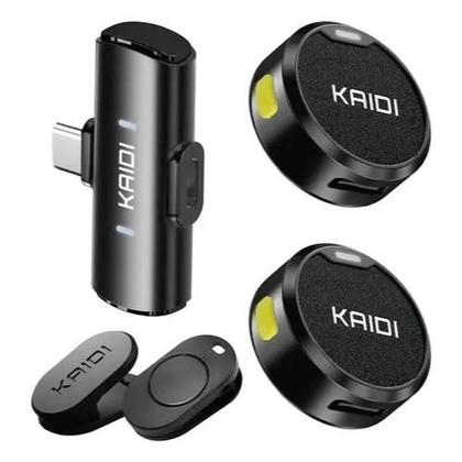 Imagem de Microfone Duplo Kaidi Kmf4c Wireless Usbc Para Smartphones TipoC
