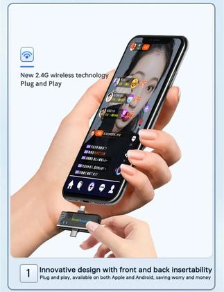Imagem de Microfone Duplo Lapela Zealsound Sem Fio Profissional