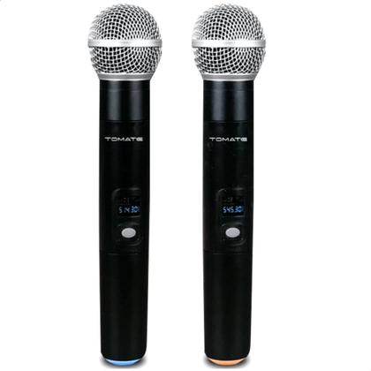Imagem de Microfone Duplo Profissional sem fio Display Lcd Longo Alcance UHF Palestras Evento Alcance 60m