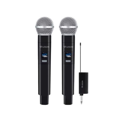 Imagem de Microfone Duplo Sem Fio de Mão Dinâmico Profissional Karaokê LS302 Leson - 2AM002307