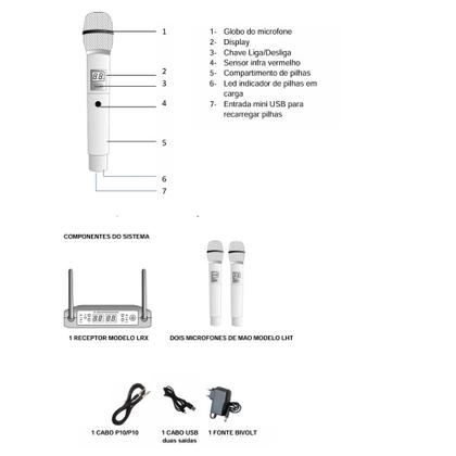 Imagem de Microfone Duplo Sem Fio Digital 32 Frequê Ls916 Leson Preto