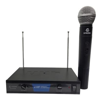 Imagem de Microfone Duplo Sem Fio Dinâmico Wireless Karaokê P10 Vhf