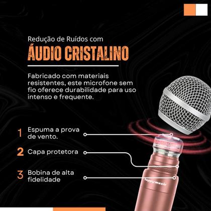 Imagem de Microfone Duplo Sem Fio UHF Profissional, Alta Qualidade, Receptor Com Display LED, Som Nítido, Baterias Recarregáveis, Ideal Para Eventos, Palestras