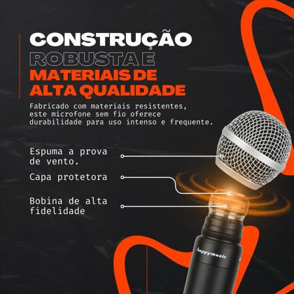 Imagem de Microfone Duplo Sem Fio UHF Profissional, Alta Qualidade, Receptor Com Display LED, Som Nítido, Baterias Recarregáveis, Ideal Para Eventos, Palestras 