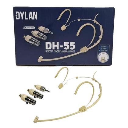 Imagem de Microfone dylan dh-55 headset conderser direcional c/ 3 plugs bege