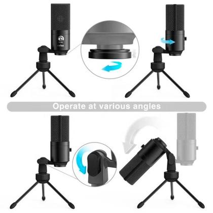 Imagem de Microfone Gamer Condensador Fifine K680, USB, Plug & Play, Podcast e PC, Preto - K680