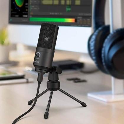 Imagem de Microfone Gamer Condensador Fifine K680, USB, Plug & Play, Podcast e PC, Preto - K680
