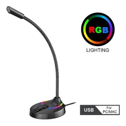 Imagem de Microfone Gamer de Mesa Omnidirecional RGB GT-GK1 Lehmox