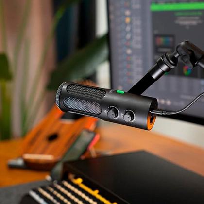 Microfone Gamer Dinâmico Fifine Tank3, XLR e USB-C, Podcast e