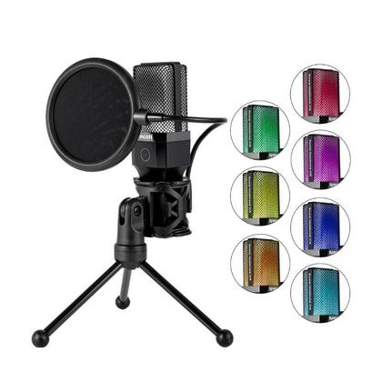 Imagem de Microfone Gamer Redragon Adne RGB Codensador USB C/Suporte E Pop Filter Preto - GM212