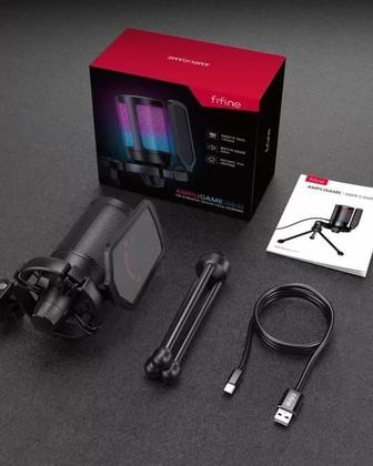 Imagem de Microfone Gamer Rgb Fifine Condensador Multi-Padrão Ampli