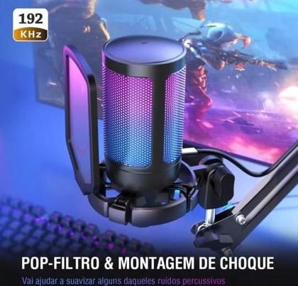 Imagem de Microfone Gamer Rgb Fifine Condensador Multi-Padrão Ampli