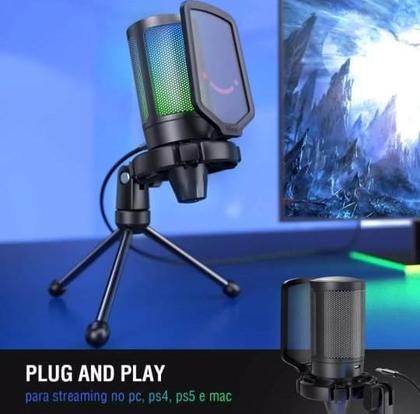 Imagem de Microfone Gamer Rgb Fifine Condensador Multi-Padrão Ampli