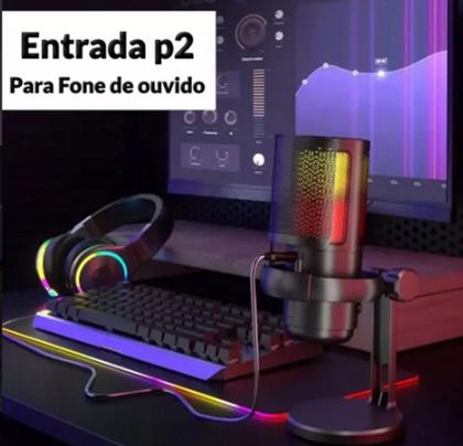 Imagem de Microfone Gamer Rgb Usb Para Computador Tomate + Suporte