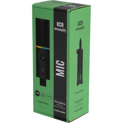 Imagem de Microfone Gamer Streamplify Mic Tripod Com Tripé Preto RGB