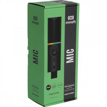 Imagem de Microfone Gamer Streamplify Mic Tripod Com Tripé Preto RGB