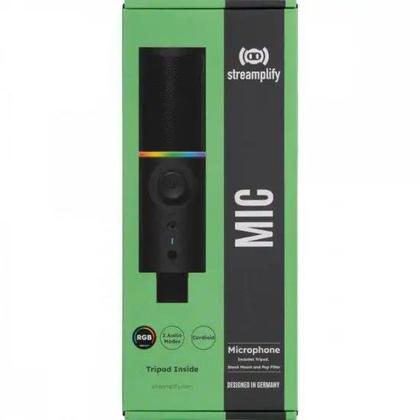 Imagem de Microfone Gamer Streamplify Mic Tripod Com Tripé Preto Rgb