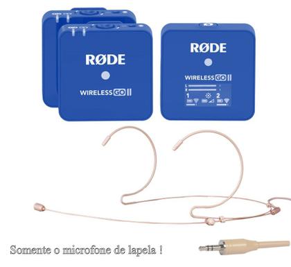 Imagem de Microfone Headset c/fio,Bilateral,Cápsula 4 mm,Stereo,Bege p/Bodypack Rode Wireless Go,DJI Mic