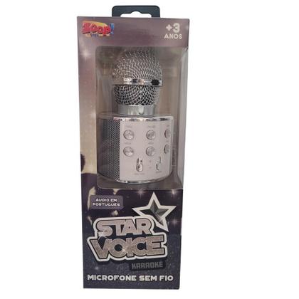 Imagem de Microfone infantil bluetooth star voice prata - zoop toys