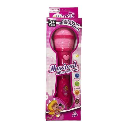 Imagem de Microfone Infantil Rosa Voz de verdade Toca Musica Brinquedo