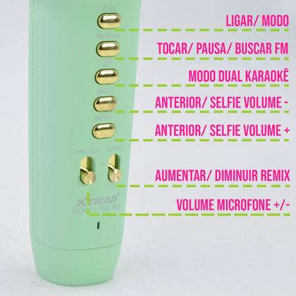 Imagem de Microfone Karaokê Bluetooth C/ Caixa de Som Sem Fio Portátil Recarregável P/ Celular Computador Tablet Efeito de Voz